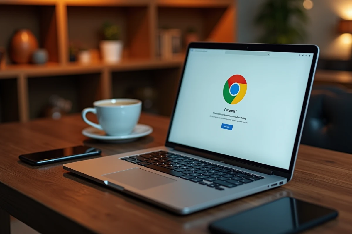Écran d'ordinateur affichant une page d'erreur Chrome avec l'icône de plantage du navigateur