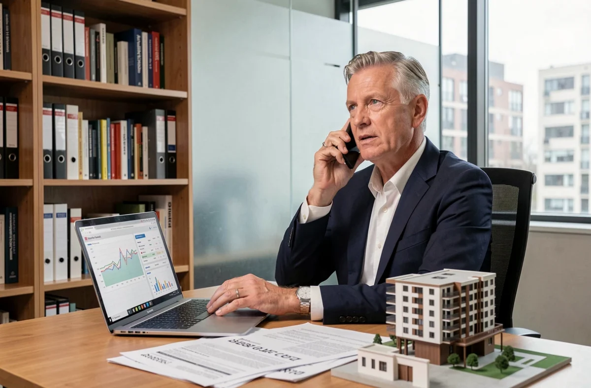 Expert immobilier analysant les tendances du marché avec des rapports et données en 2024